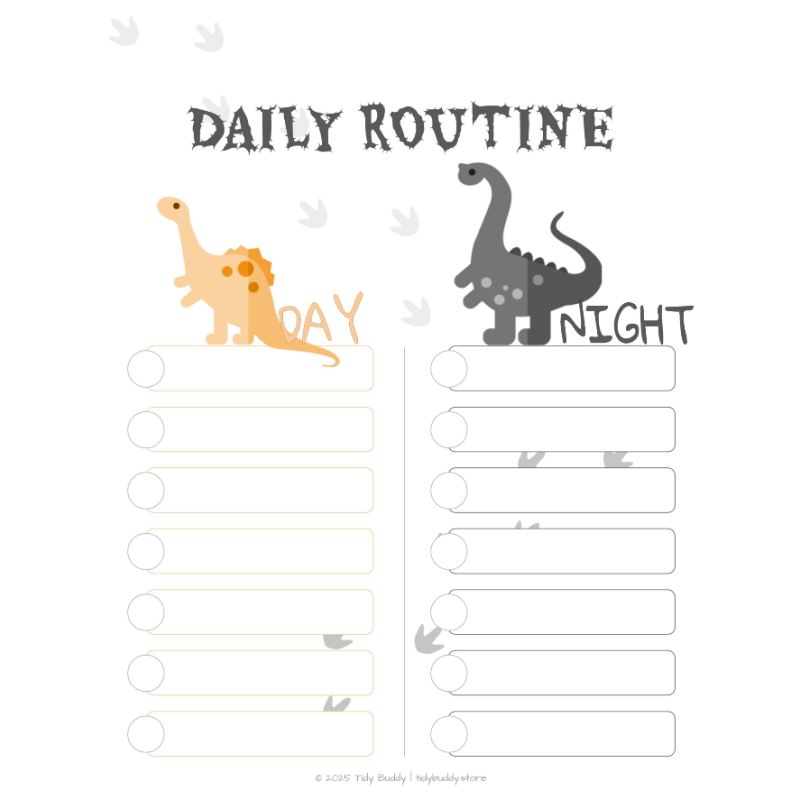 Dino Routine, Fill & Print