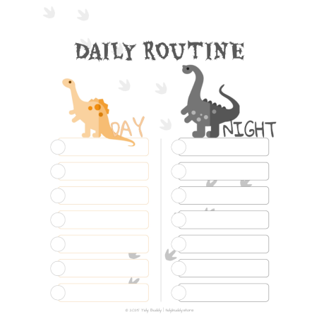 Dino Routine, Fill & Print