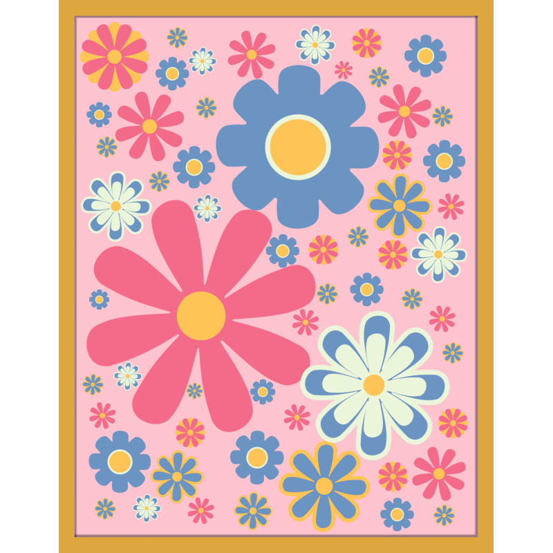 Free Spirit Florals - 60s Inspired Wall Art Free Spirit Florals - 60s Inspired Wall Art